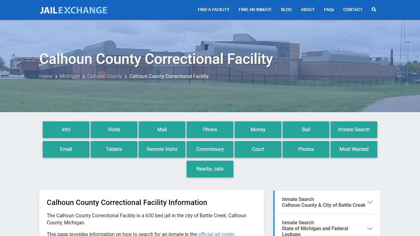 Calhoun County Jail & Detention, MI Inmate Search, Information